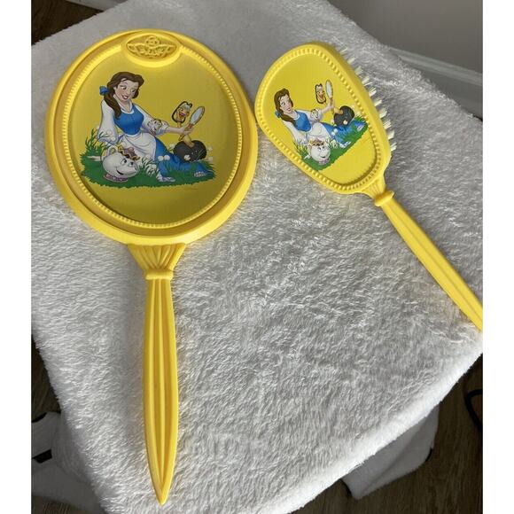 Rare Vintage Beauty & The Beast Disney’s Belle Mirror and comb - Picture 1 of 7